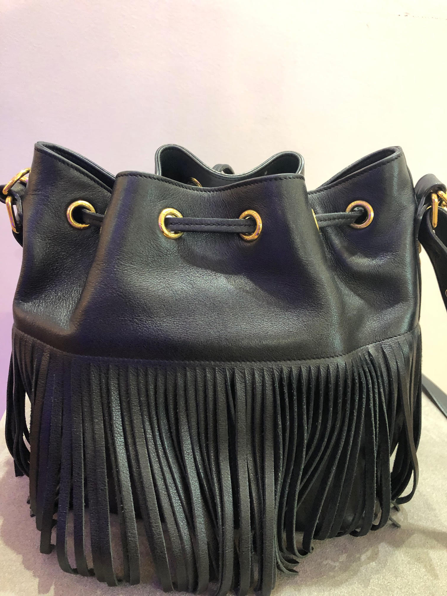 SAINT-LAURENT Emmanuel Leather Black Bag - Image 2