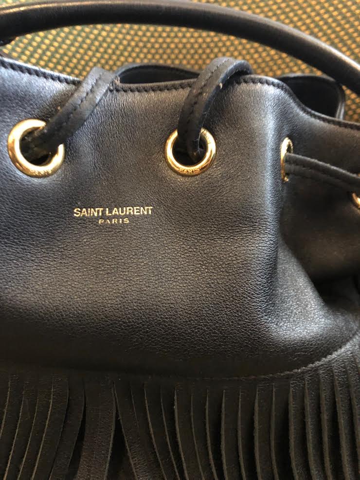 SAINT-LAURENT Emmanuel Leather Black Bag - Image 8