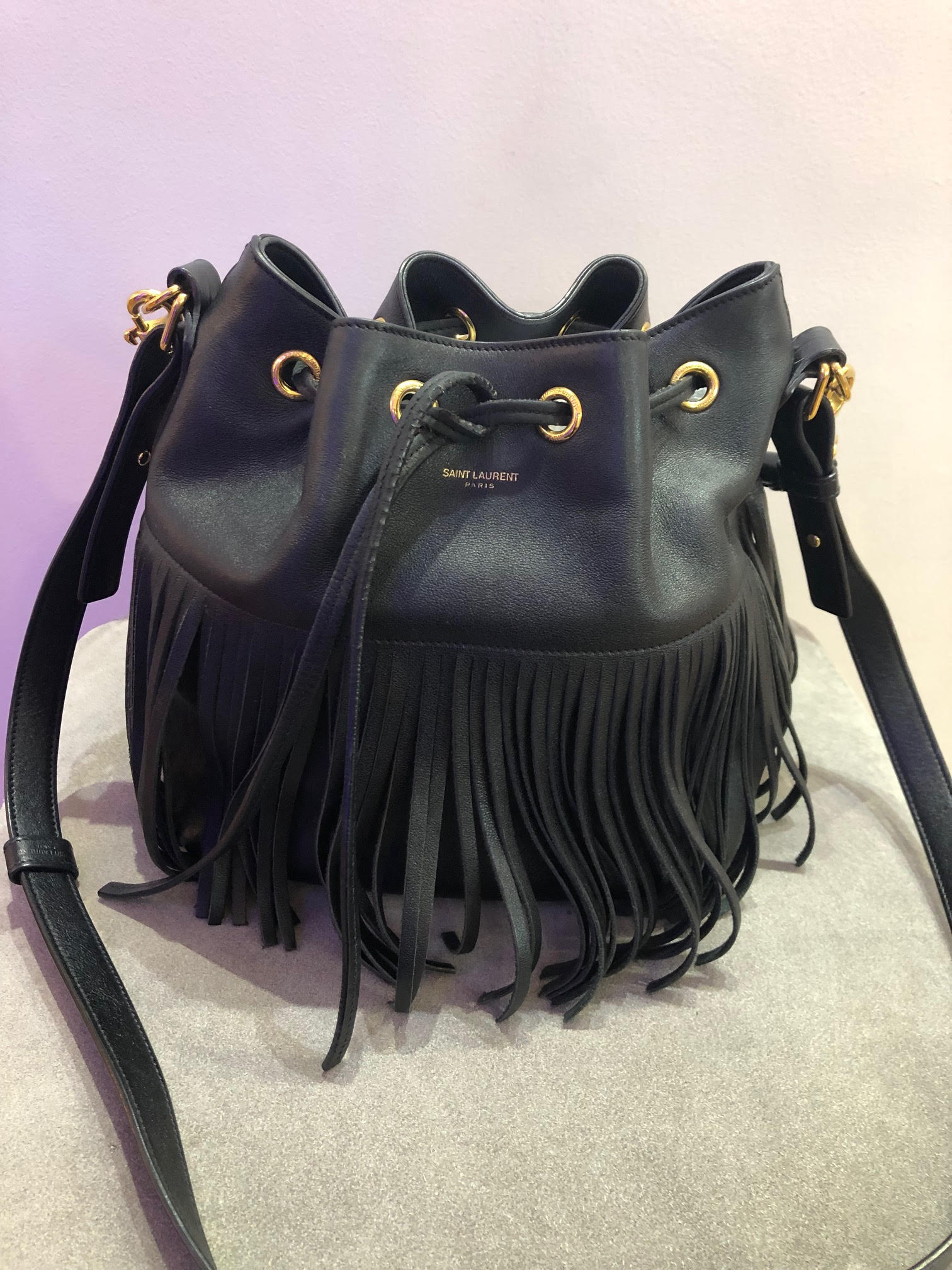 SAINT-LAURENT Emmanuel Leather Black Bag - Image 6