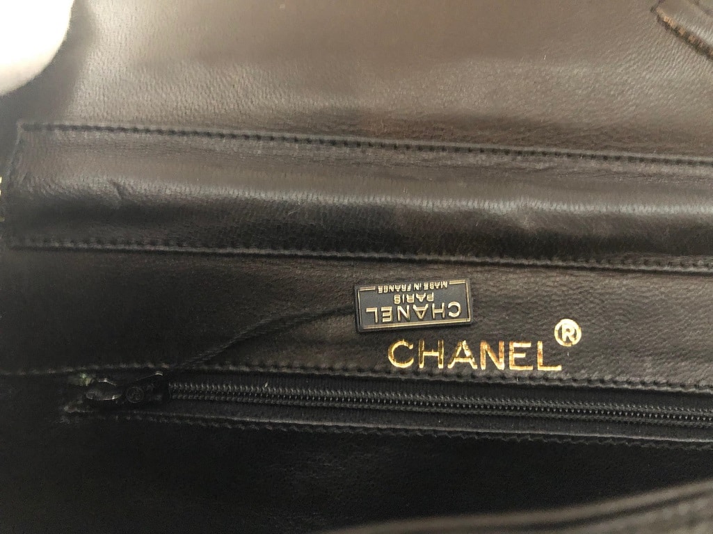 Chanel Black Lizard Leather Gold Chain 2 in 1 Clutch Flap Evening Shoulder Bag - Image 13