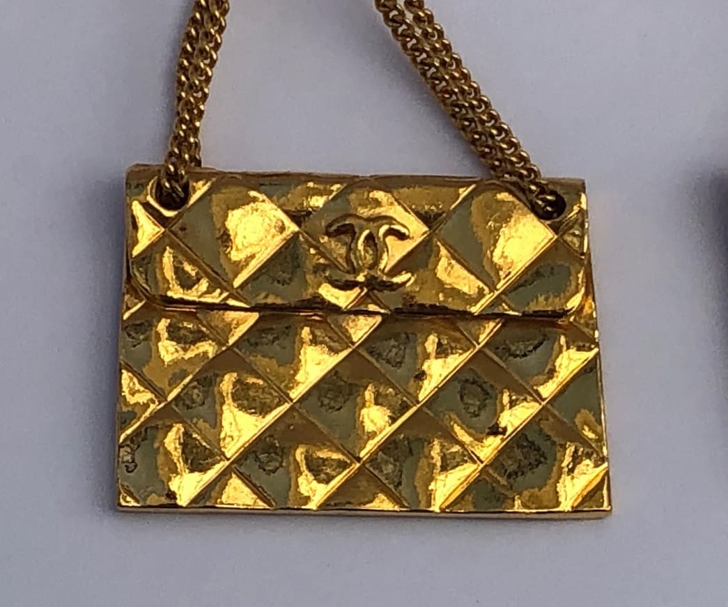 CHANEL Earrings CC Bag Motif 2.55 Quilted Pendant - Image 4