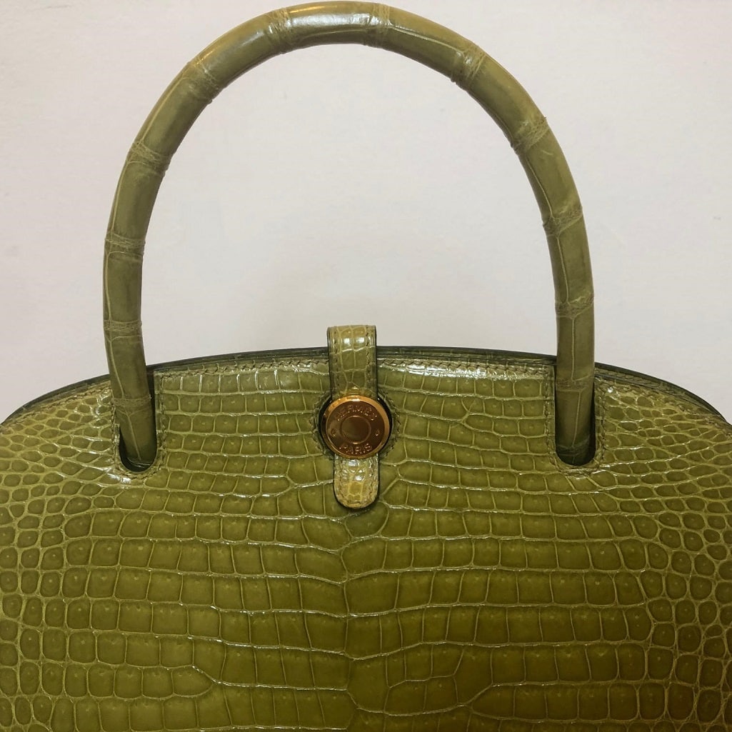 HERMES BAG 30cm CROCODILE VERT ANIS POROSUS RARE AMAZING - Image 4