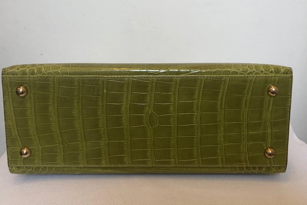 HERMES BAG 30cm CROCODILE VERT ANIS POROSUS RARE AMAZING - Image 9