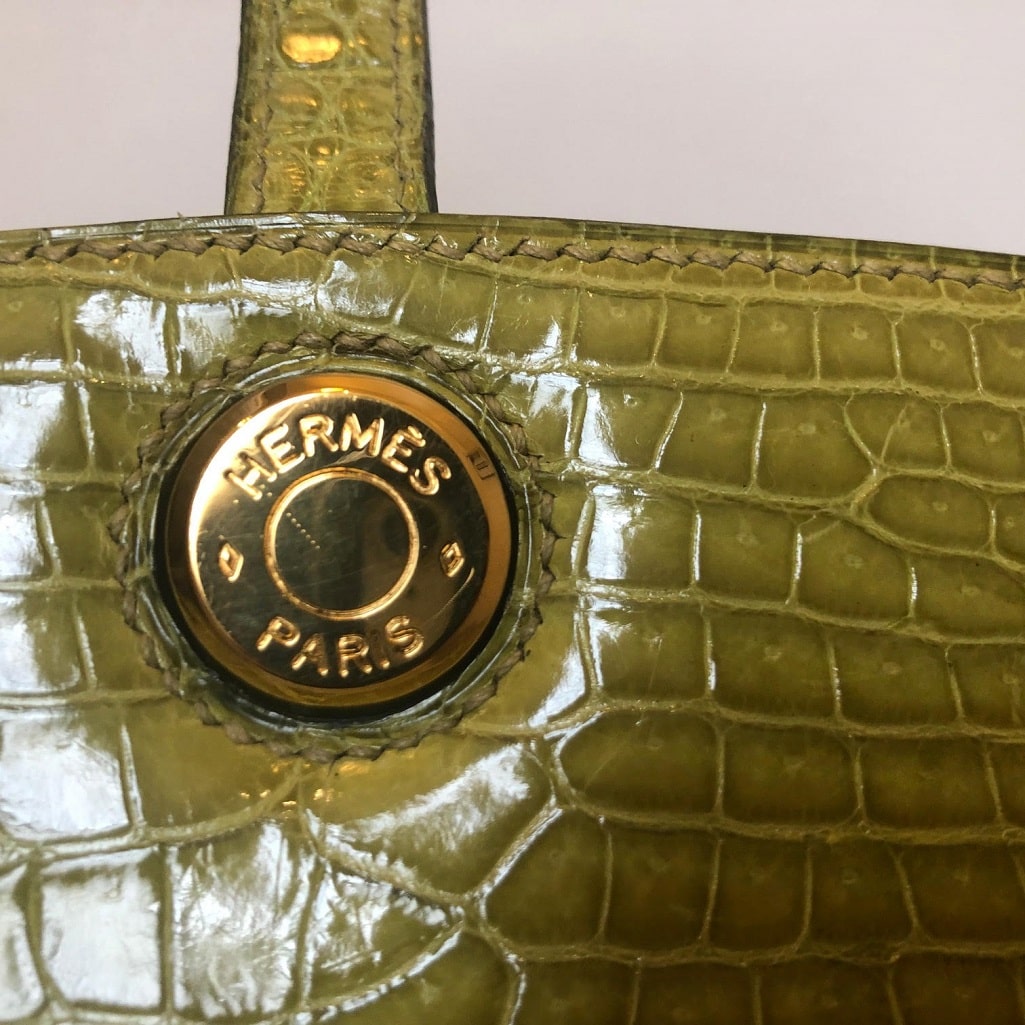 HERMES BAG 30cm CROCODILE VERT ANIS POROSUS RARE AMAZING - Image 10