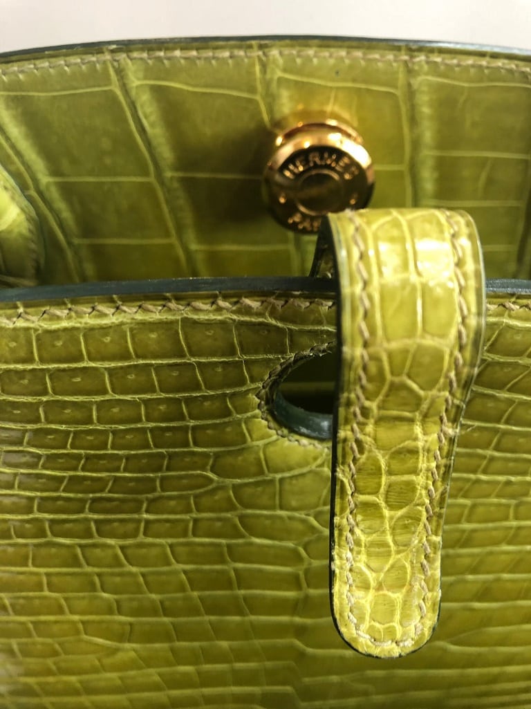 HERMES BAG 30cm CROCODILE VERT ANIS POROSUS RARE AMAZING - Image 12