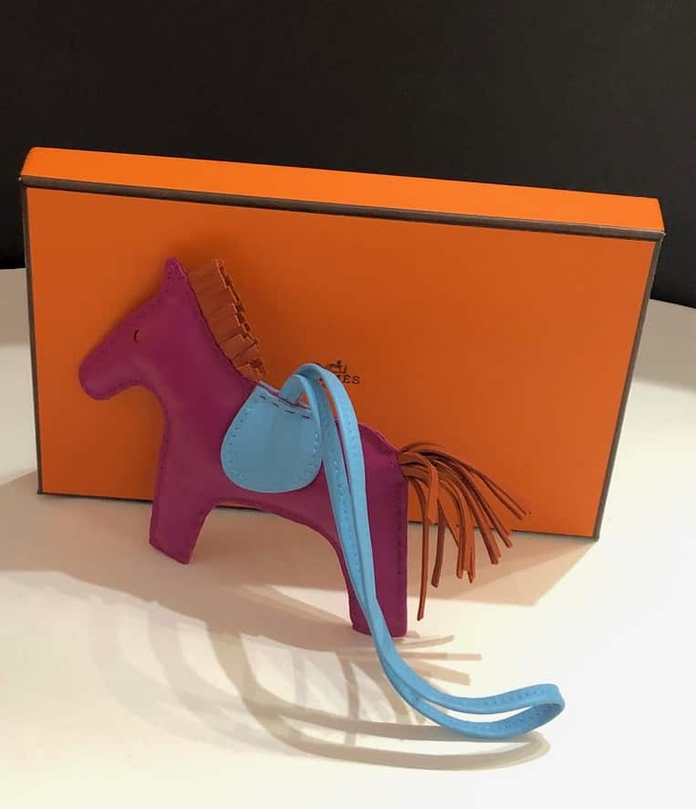 Hermès Rodeo Bag Accessory Charm AM Rose Pourpre Blue Burnt Orange Rodeo Horse Small New