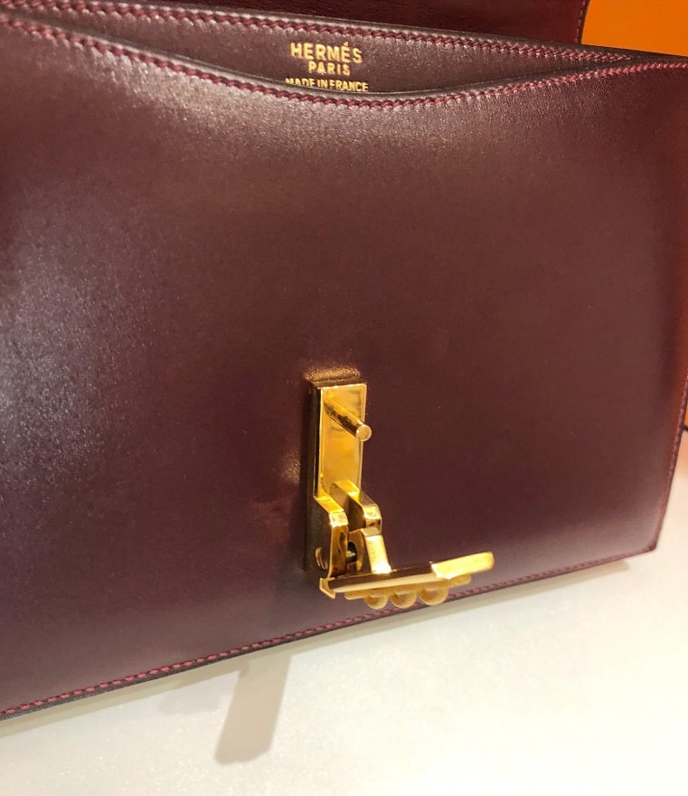 Hermès Vintage Alcazar Box Calf Leather Chain Clutch Bag - Image 11