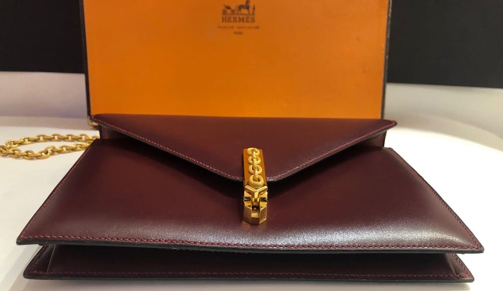 Hermès Vintage Alcazar Box Calf Leather Chain Clutch Bag - Image 7