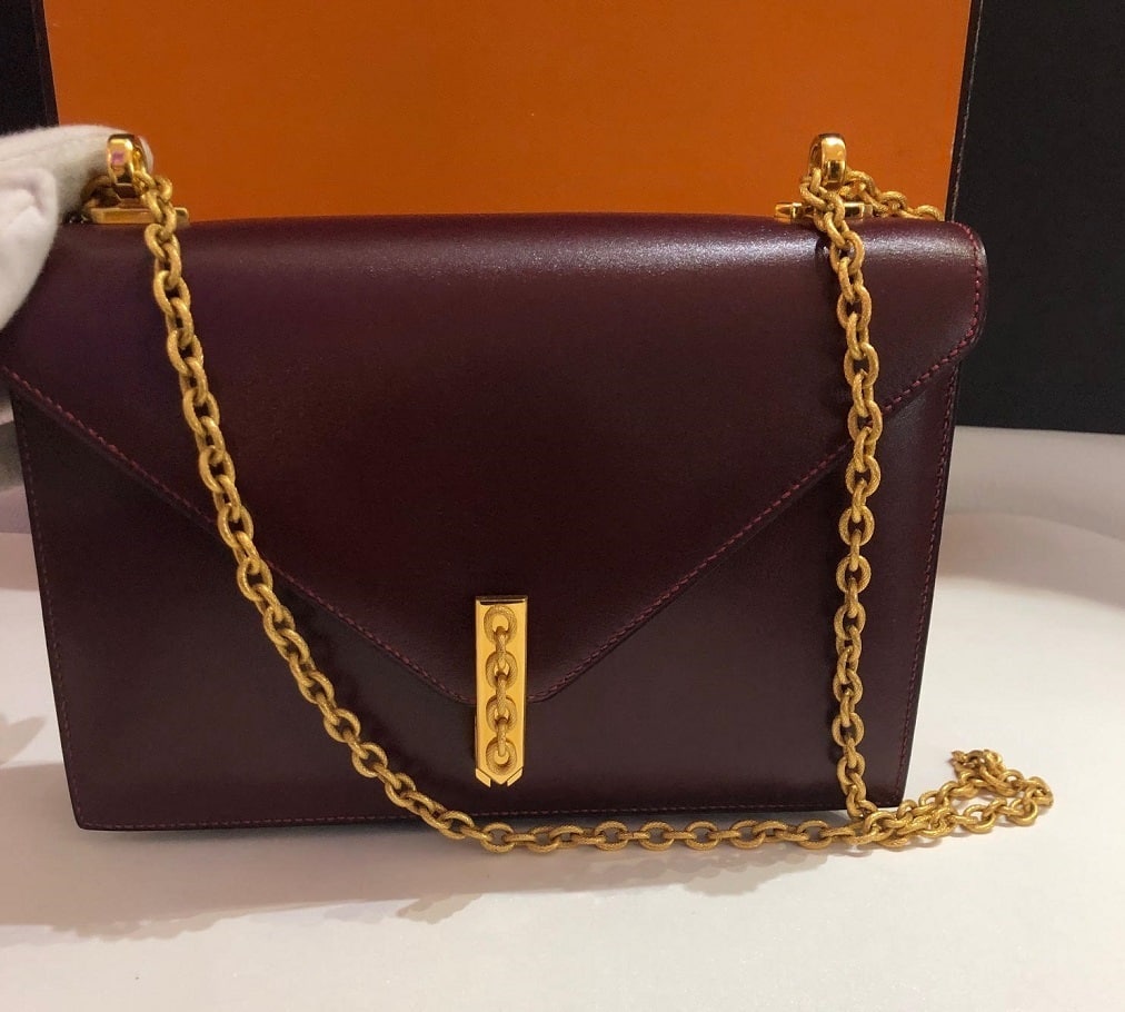 Hermès Vintage Alcazar Box Calf Leather Chain Clutch Bag - Image 5