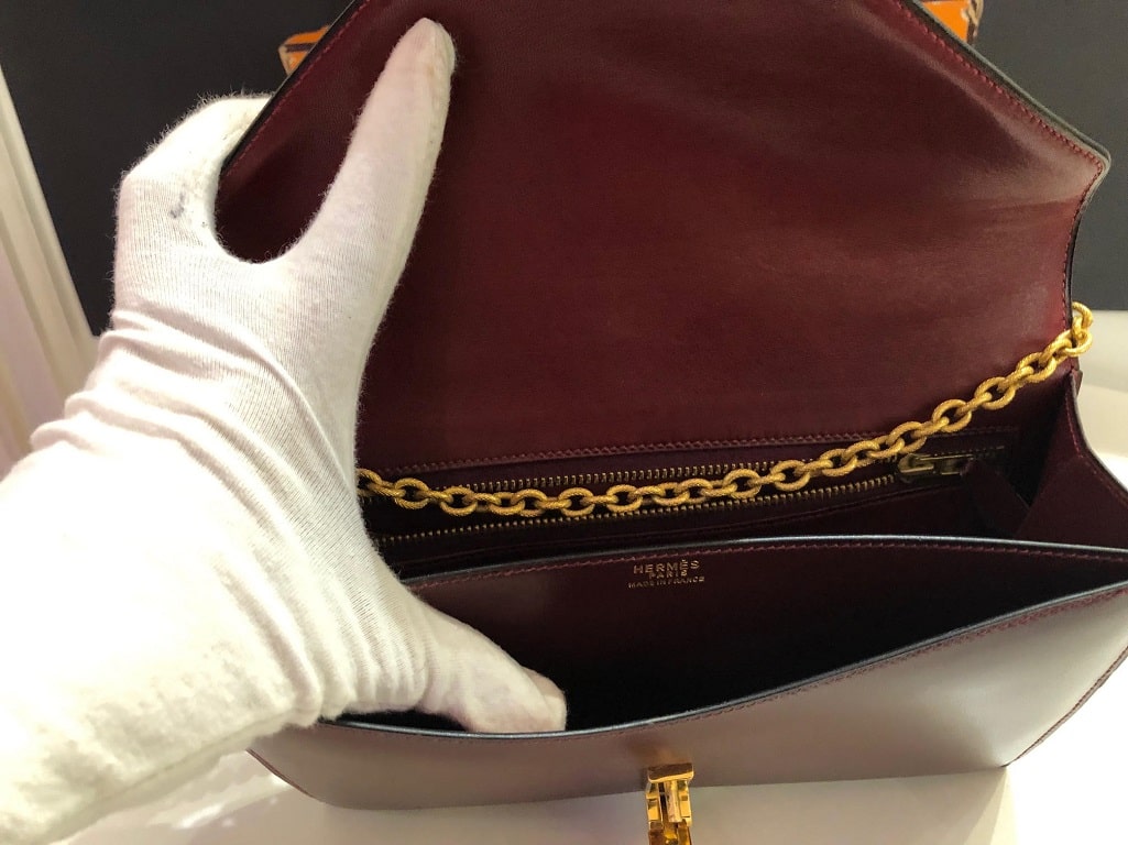 Hermès Vintage Alcazar Box Calf Leather Chain Clutch Bag - Image 12