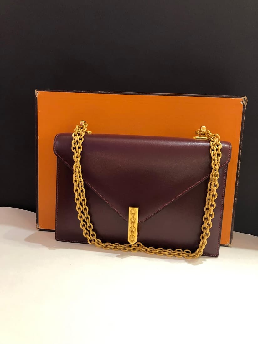 Hermès Vintage Alcazar Box Calf Leather Chain Clutch Bag - Image 2