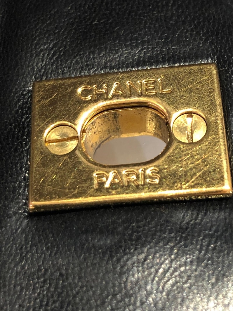 CHANEL Vintage Classic Double Flap Bag Quilted Lambskin Medium Black - Image 13