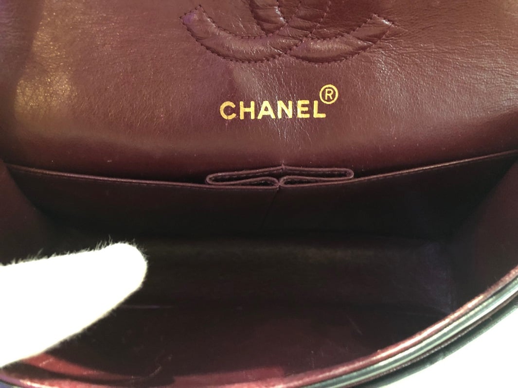 CHANEL Vintage Classic Double Flap Bag Quilted Lambskin Medium Black - Image 10