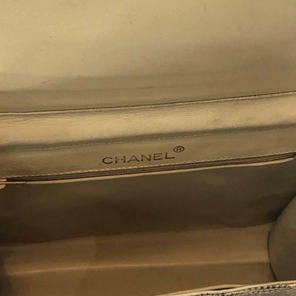CHANEL Lizard Shoulder Clutch Chain CC Logo Bag Vintage - Image 12