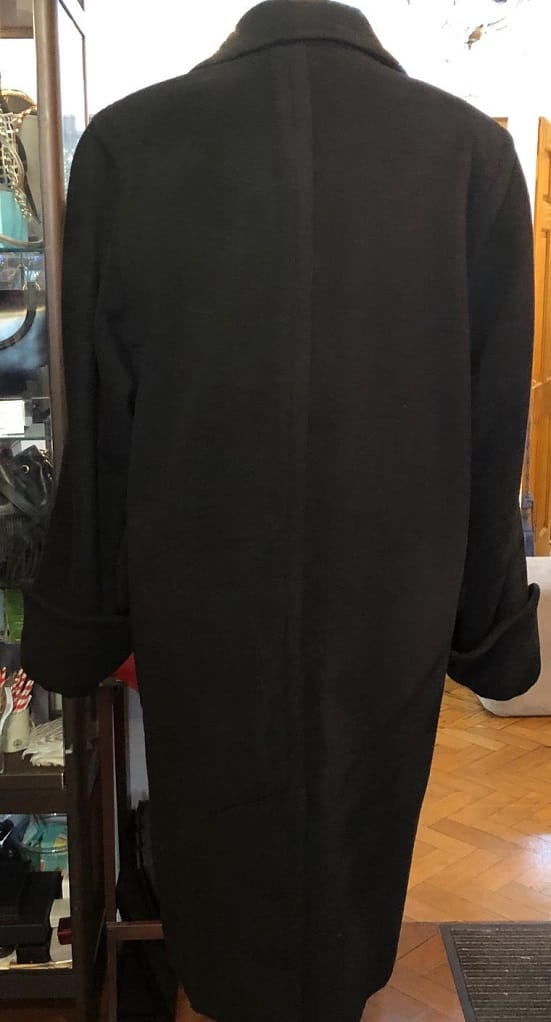 HERMES 1998 Black Cashmere Coat Hunting Horn Buttons - Image 6