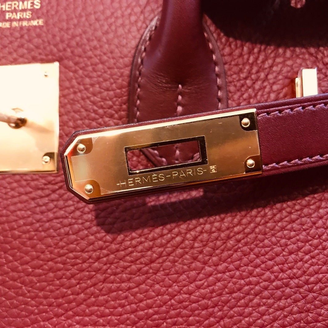 Hermès Birkin 30 Rouge H Azalée Taurillon Clémence Gold Hardware NEW - Image 3