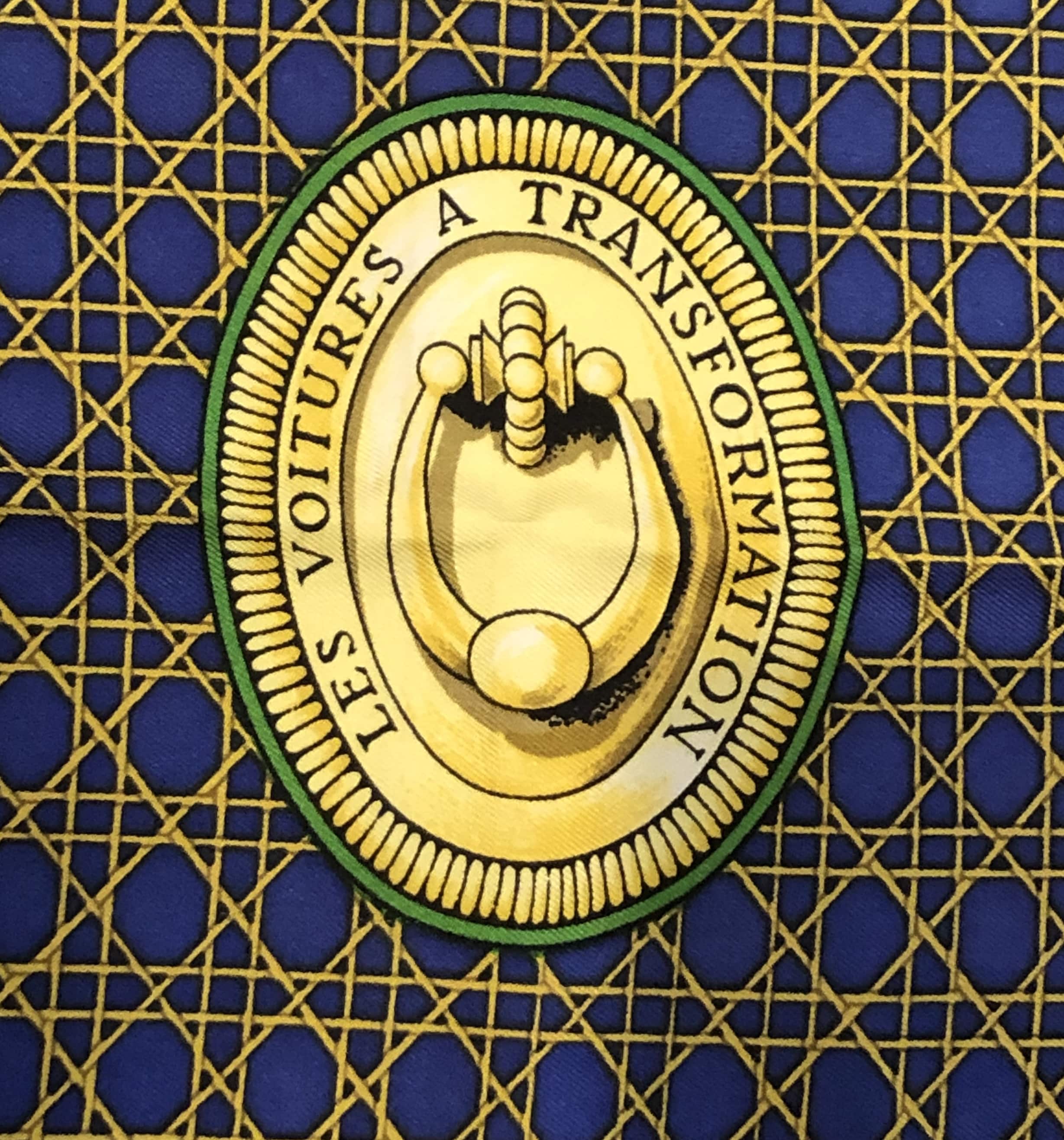 Hermès Scarf Carré 'les voitures à transformation' Blue Multi - Image 3