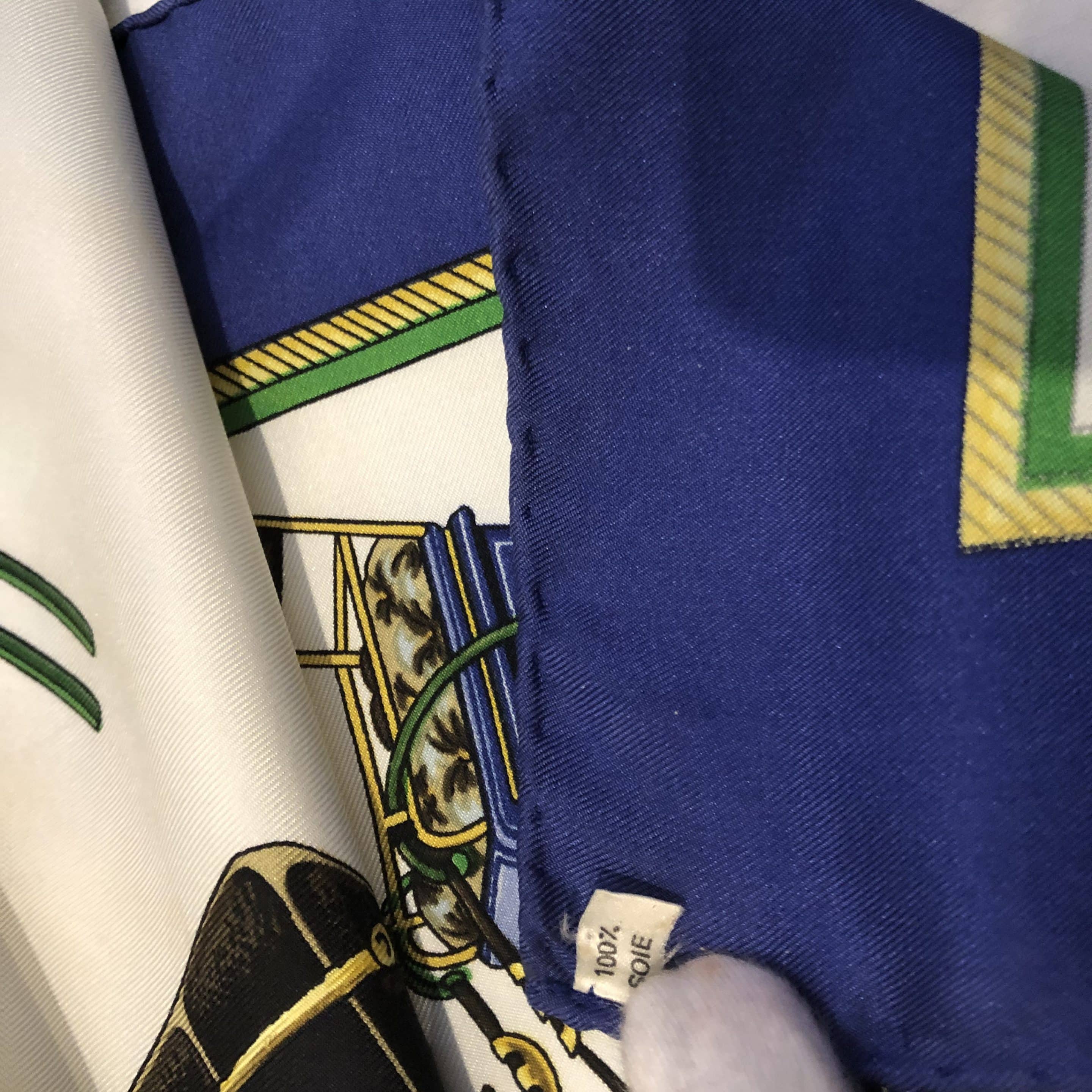 Hermès Scarf Carré 'les voitures à transformation' Blue Multi - Image 7