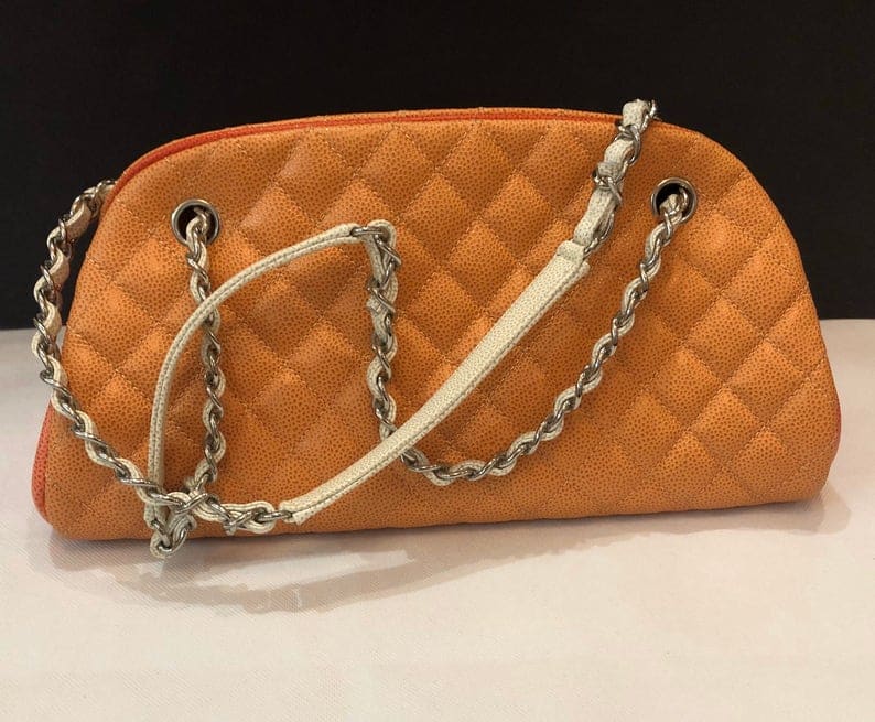 CHANEL Bag CC Logo Charm Caviar Tri-Colour Shoulder Bag - Image 5