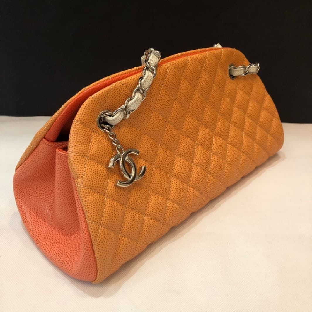 CHANEL Bag CC Logo Charm Caviar Tri-Colour Shoulder Bag - Image 4