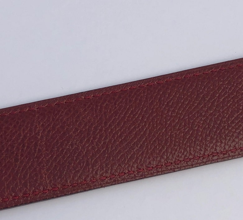 HERMES Belt H Constance Buckle Gold 1996 Reversible Red-Bordeaux - Image 10