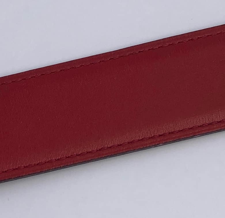 HERMES Belt H Constance Buckle Gold 1996 Reversible Red-Bordeaux - Image 7