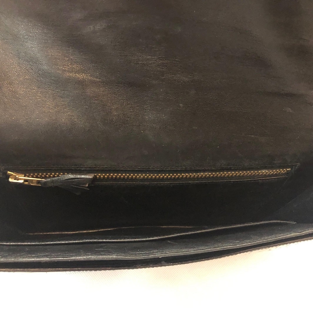 HERMES H Logo Crocodile Black Clutch Shoulder Lydie Bag - Image 6