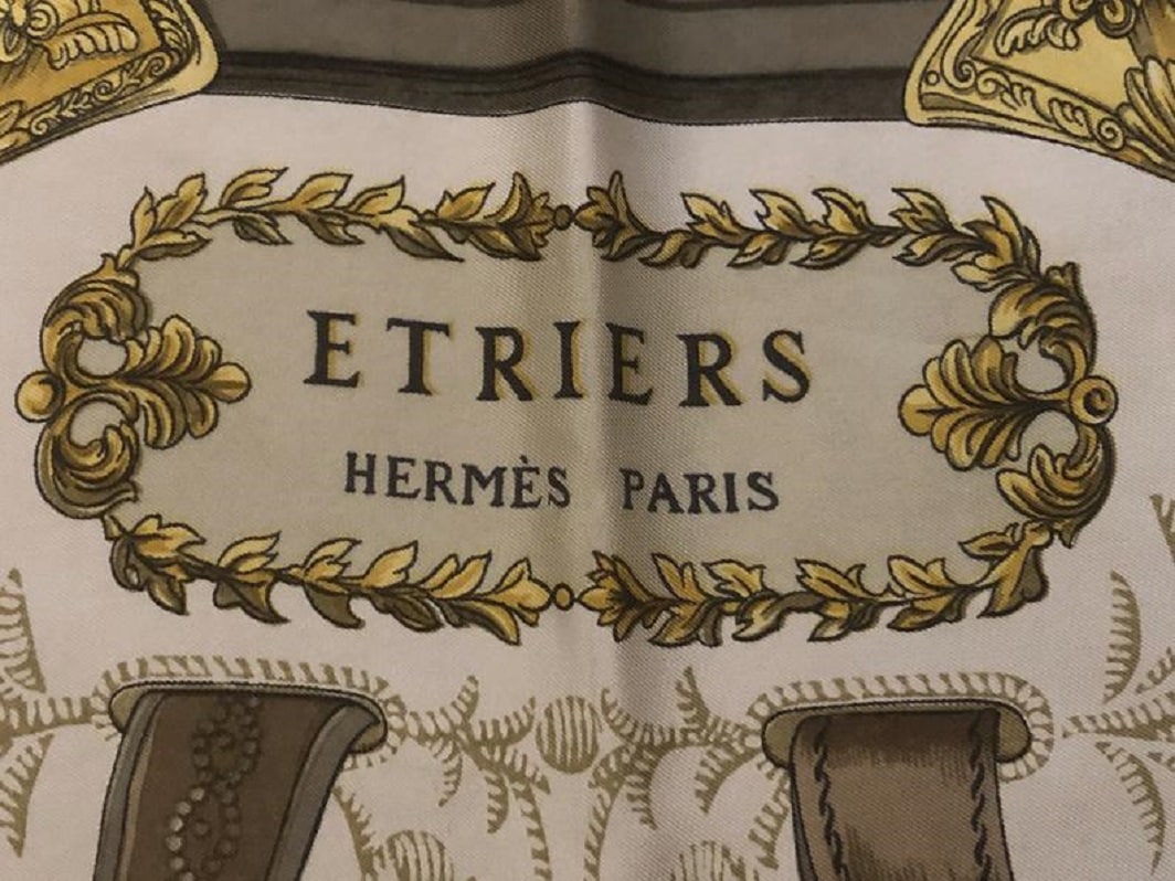 HERMES Scarf Étriers Françoise de la Perrière 1964 With Box - Image 7