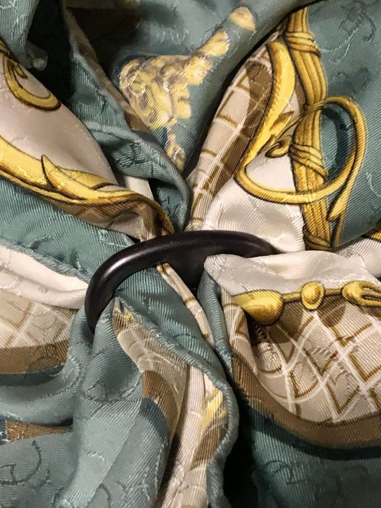 HERMÈS Chaine d'Ancre Scarf Ring Vintage Black W/Box - Image 5