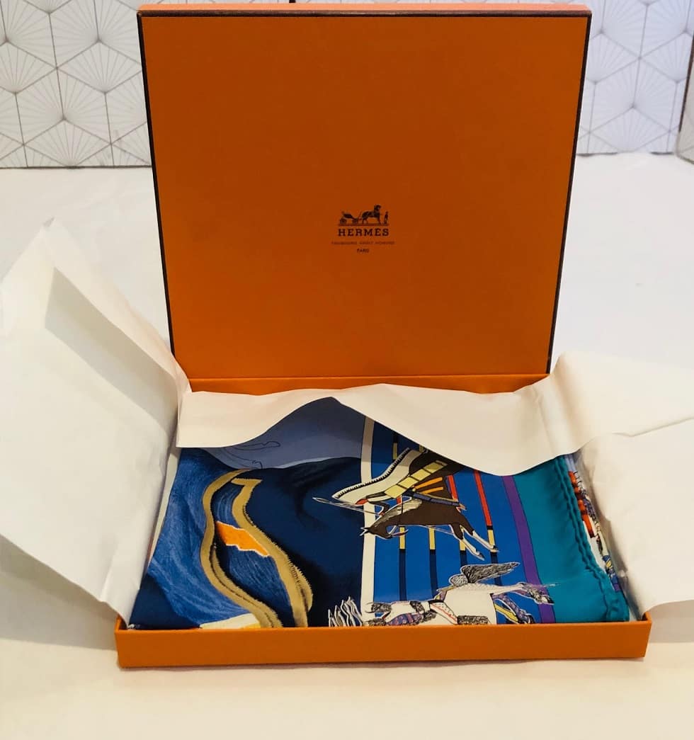 Hermès Silk Twill Scarf "Pani La Shar Pawnee" Designed by Kermit Oliver - Image 8