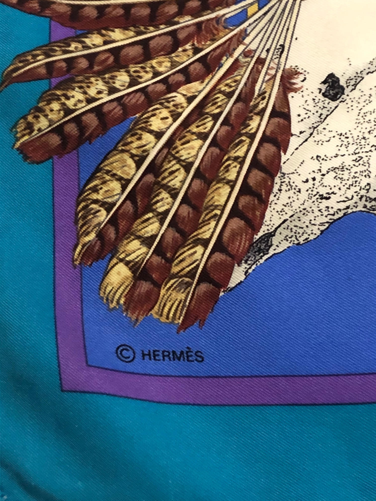 Hermès Silk Twill Scarf "Pani La Shar Pawnee" Designed by Kermit Oliver - Image 6