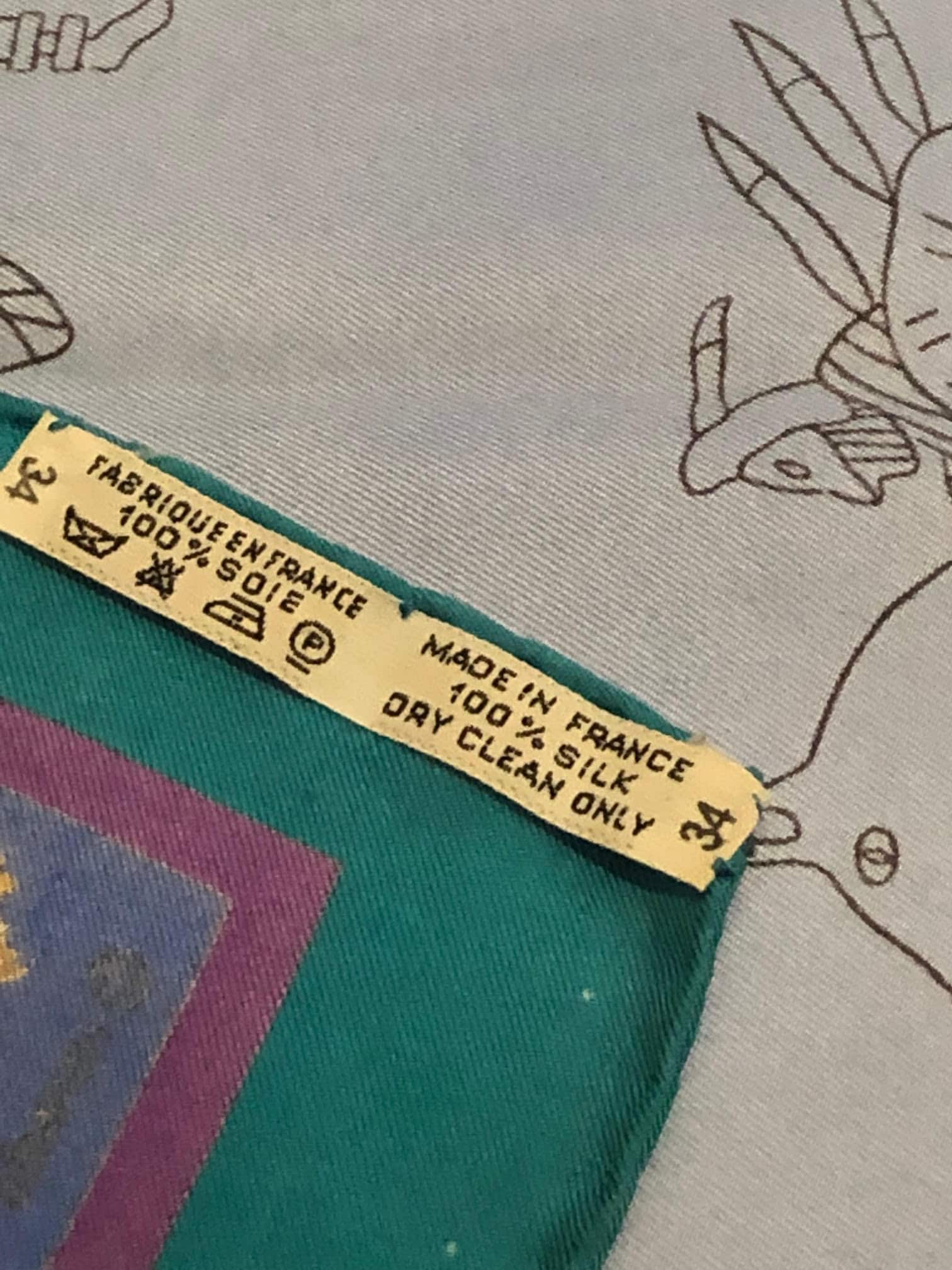 Hermès Silk Twill Scarf "Pani La Shar Pawnee" Designed by Kermit Oliver - Image 9