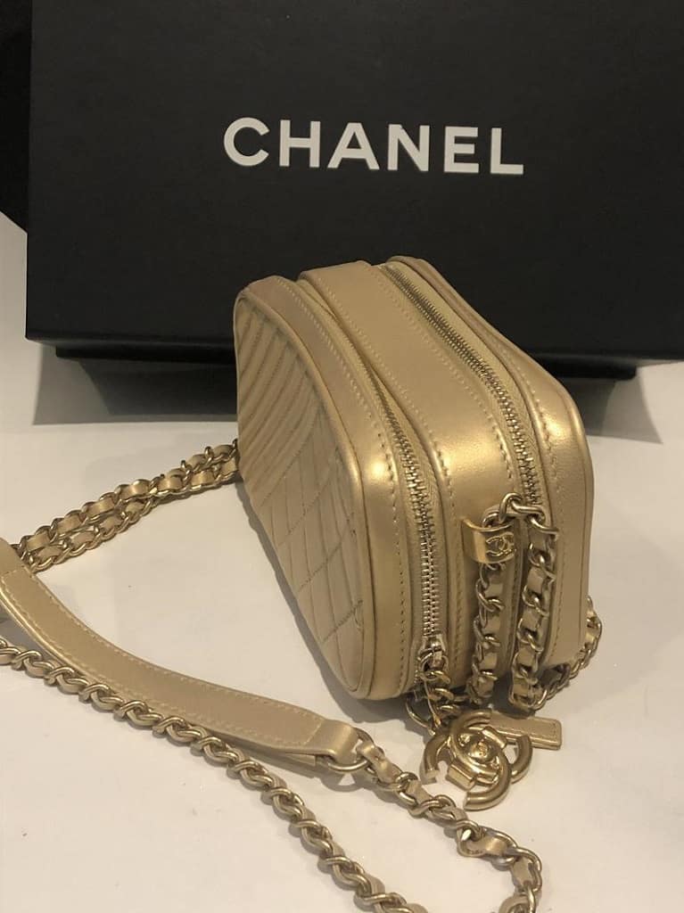 CHANEL Coco Boy Camera Bag Quilted Leather Small - Image 6