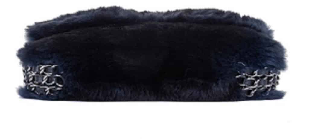 CHANEL Fur Bag Navy Blue Triple Shoulder Straps 2004-2005 - Image 4