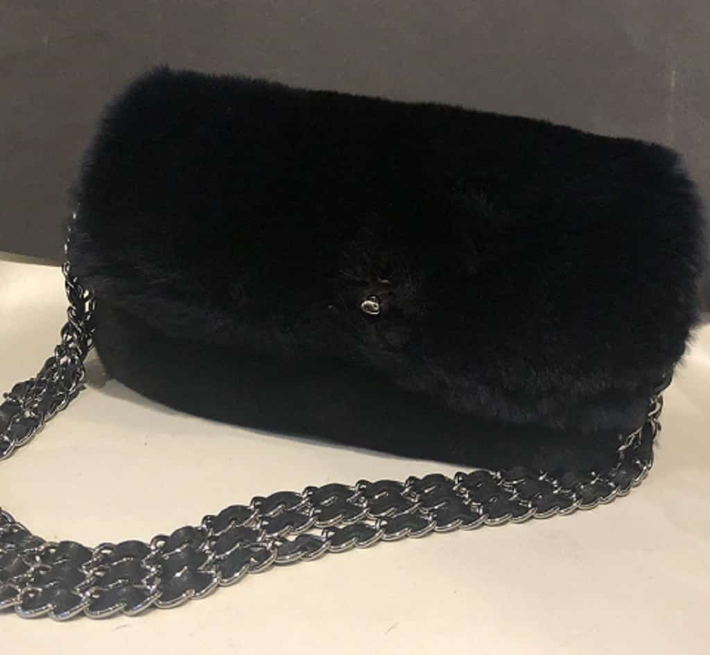 CHANEL Fur Bag Navy Blue Triple Shoulder Straps 2004-2005 - Image 2