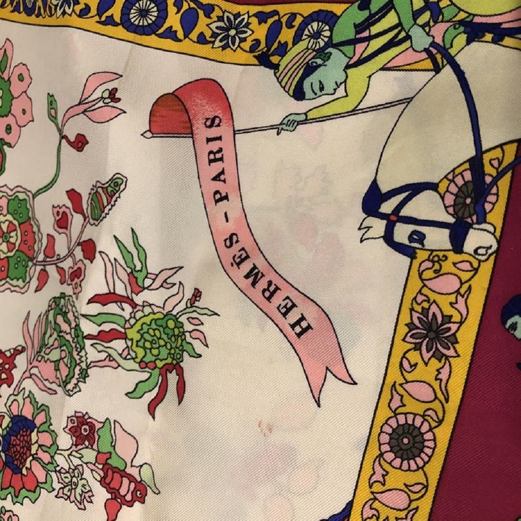 HERMÈS Vintage Silk Scarf Fantaisies Indiennes W/Box Collector - Image 10