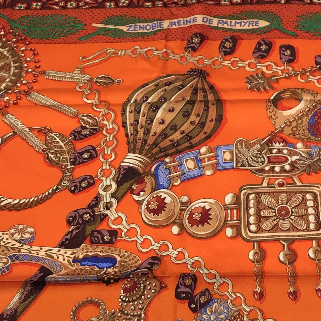 HERMÈS Zenobie Reine de Palmyre Silk Scarf RARE W/BOX Collector - Image 2