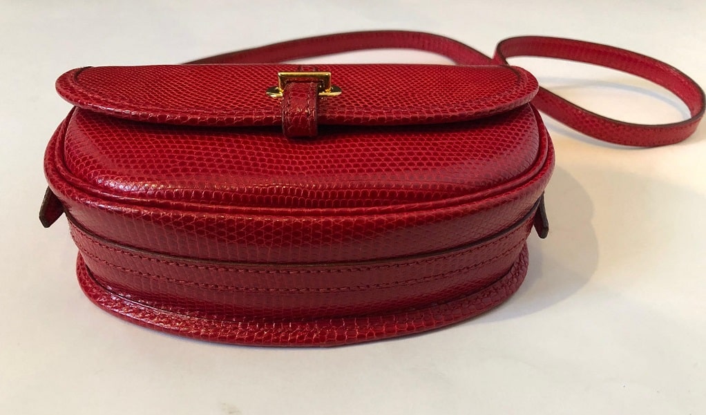 HERMÈS Red Lizard Balle de Golf Shoulder Bag RARE Vintage - Image 2