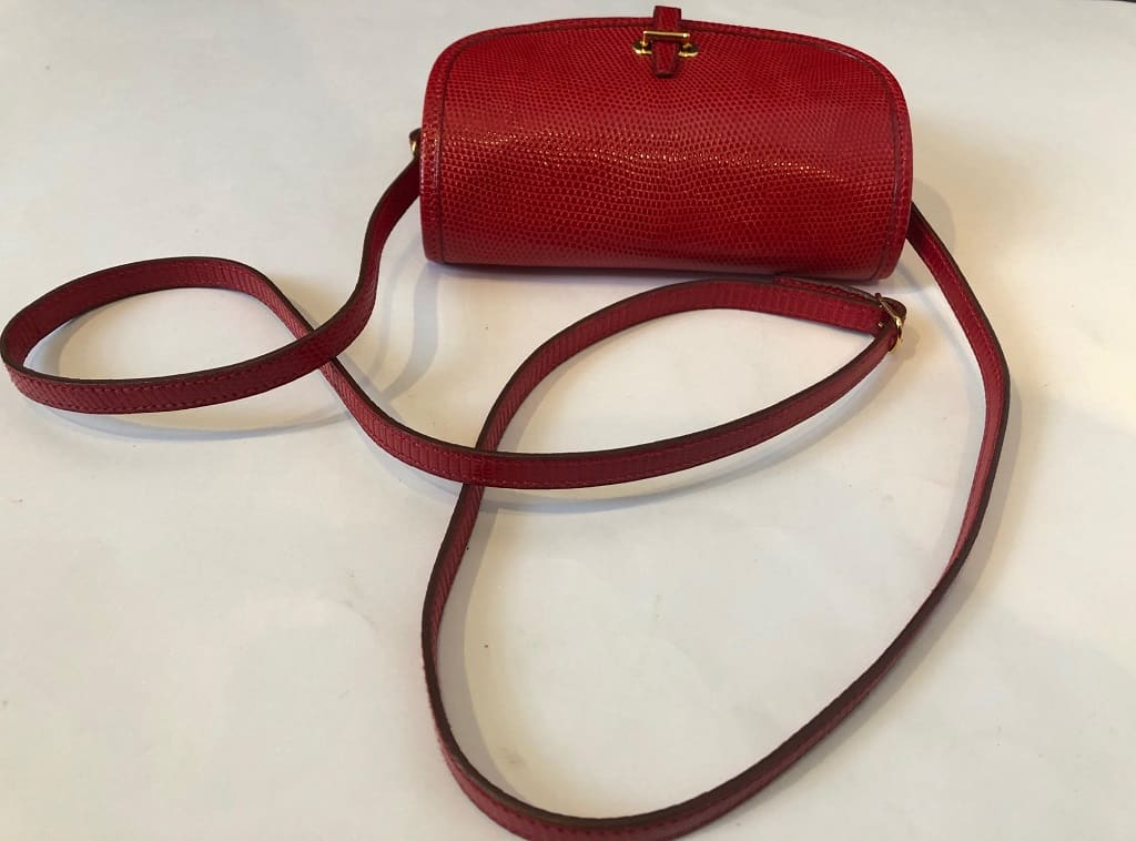 HERMÈS Red Lizard Balle de Golf Shoulder Bag RARE Vintage - Image 5