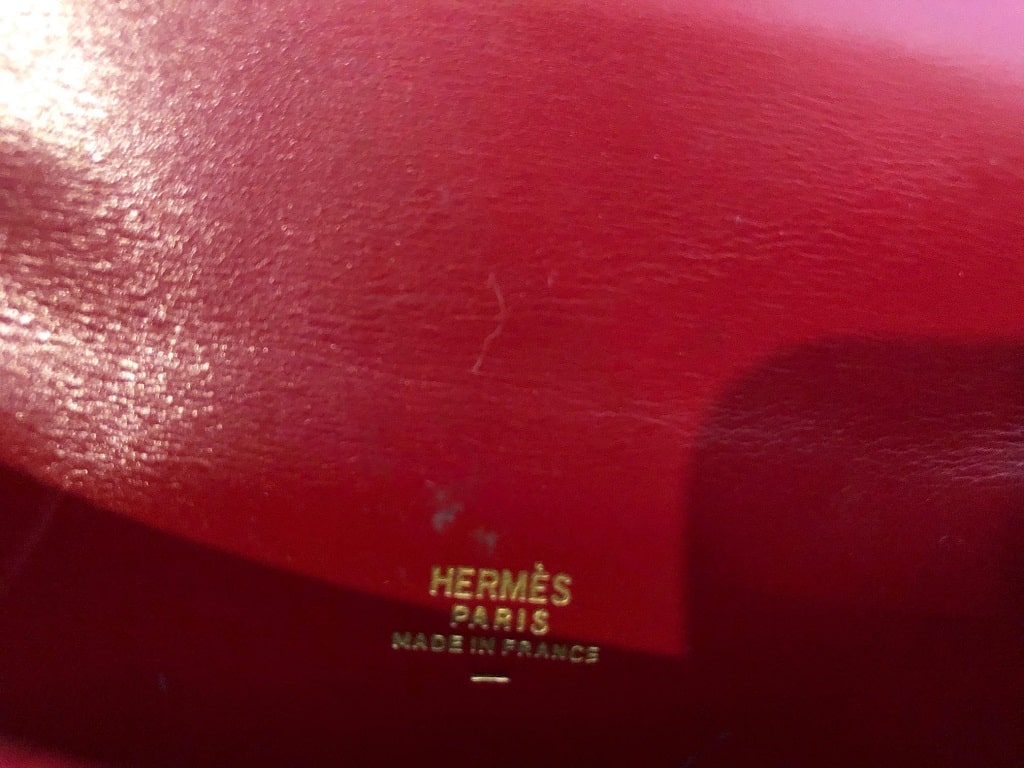 HERMÈS Red Lizard Balle de Golf Shoulder Bag RARE Vintage - Image 8