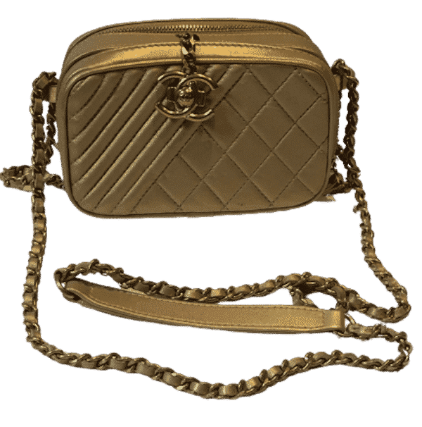 CHANEL Coco Boy Camera Bag Quilted Leather Small