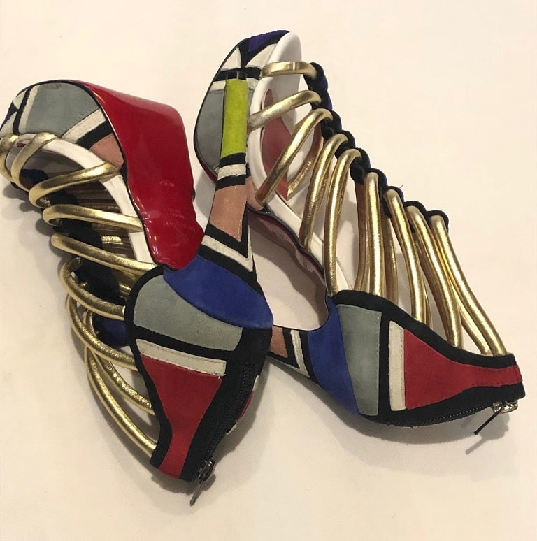 CHRISTIAN LOUBOUTIN Heels Ulona 140 Platform Sandals Multi Suede Leather - Image 6