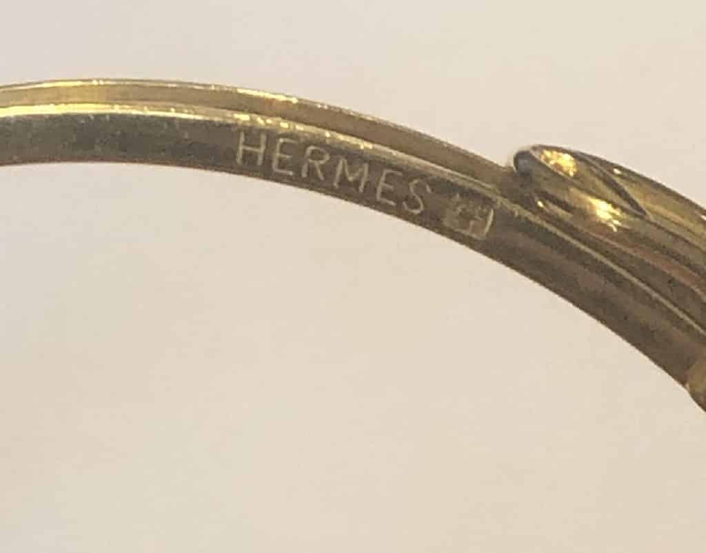 HERMÈS Bangle Bracelet Lizard & Gold Metal Belt - Image 8