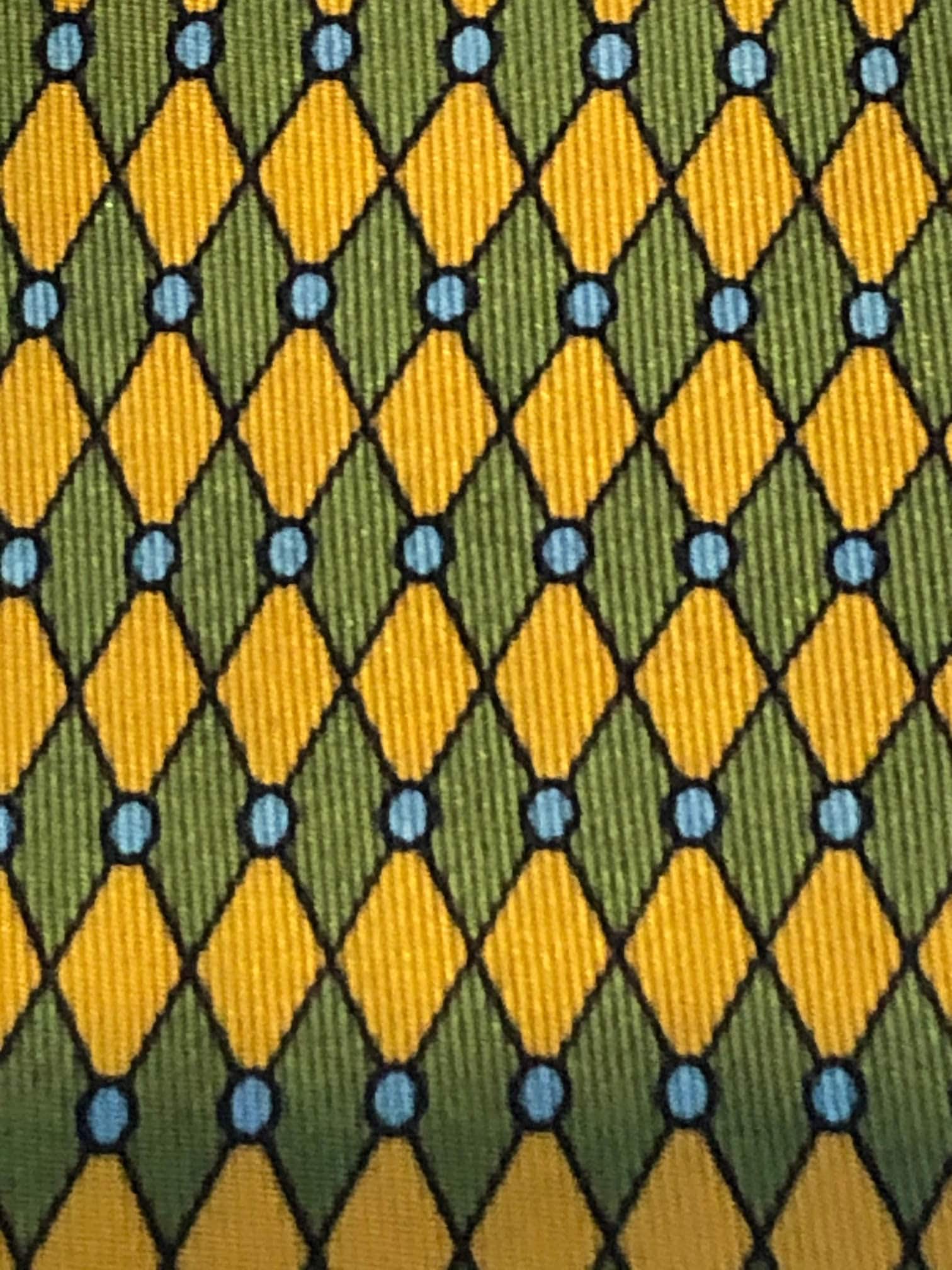 HERMÈS Tie Pre-Owned Losange Diamond Multi 1970-1980's Vintage - Image 6