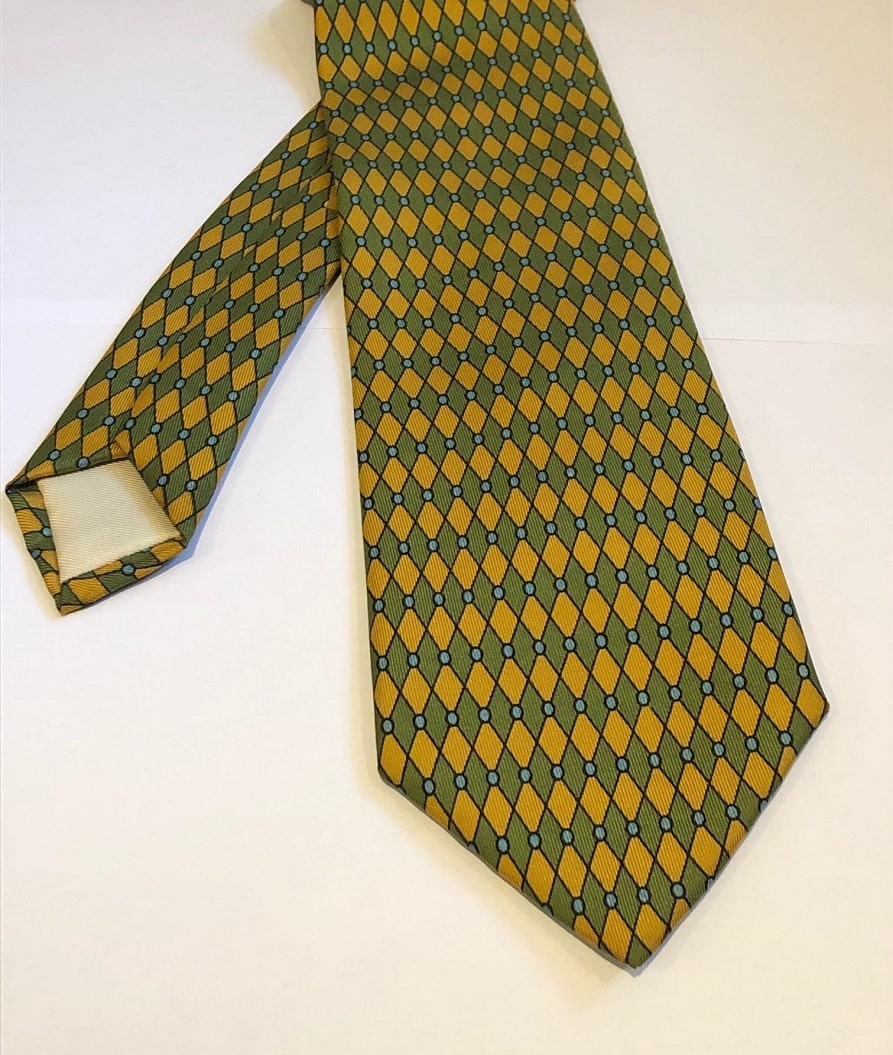 HERMÈS Tie Pre-Owned Losange Diamond Multi 1970-1980's Vintage - Image 3