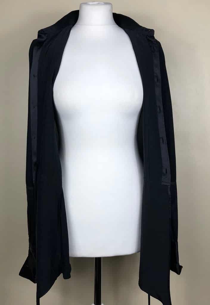 JEAN-PAUL GAULTIER Vintage Couture Smoking Shirt Black Silk Pleated - Image 7