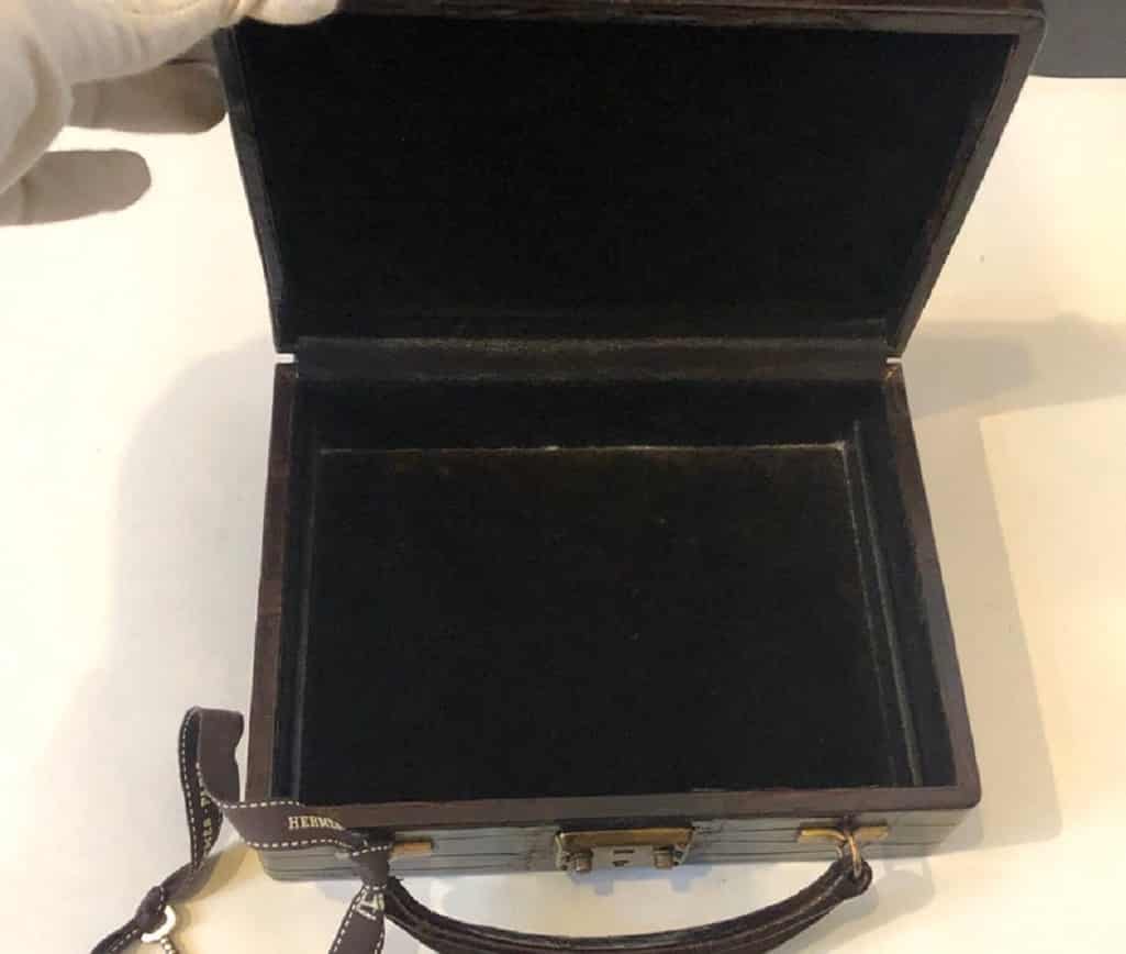 Jewellery Box Decorative Box Circa 1950 Antique Alligator French - Image 9