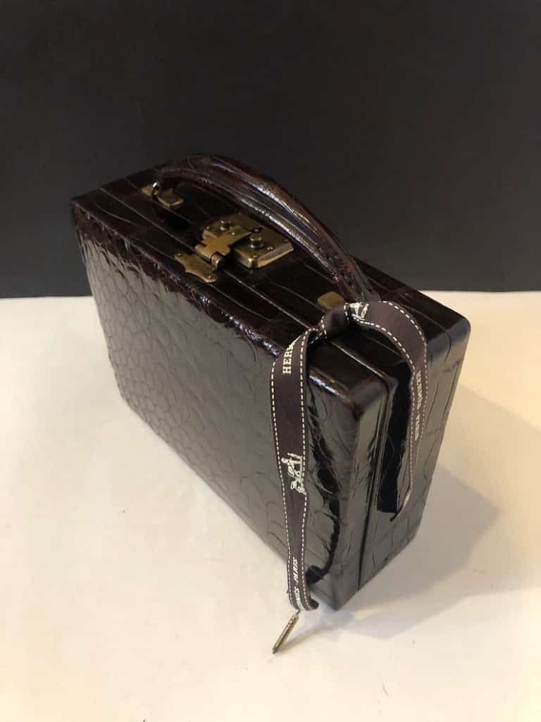 Jewellery Box Decorative Box Circa 1950 Antique Alligator French - Image 2