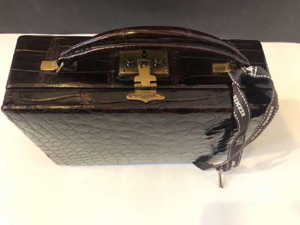 Jewellery Box Decorative Box Circa 1950 Antique Alligator French - Image 4