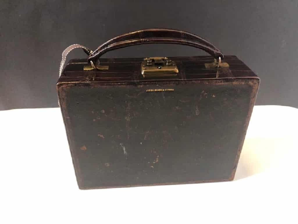 Jewellery Box Decorative Box Circa 1950 Antique Alligator French - Image 8